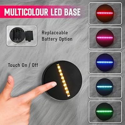 Badminton 3D Illusion Night Light Desk Lamp, 7 Colors Changing LED Lights with Touch Switch Lamp for Kids Gifts Home Decoration